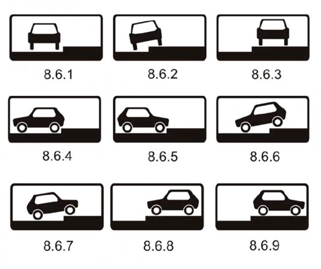 Эти знаки предписывают, как ставить мотоциклы и легковые автомобили на стоянку