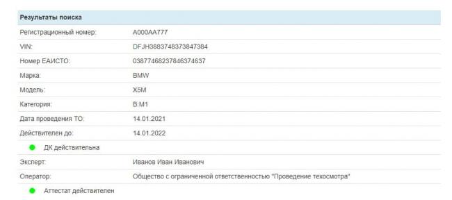 Проверка действующего ТО