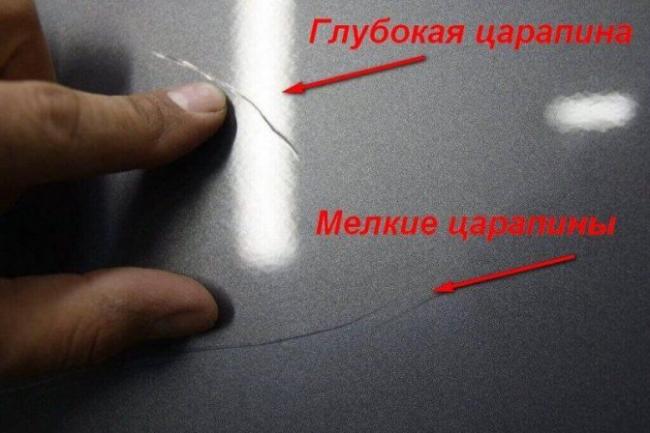 Определение типа царапин на кузове