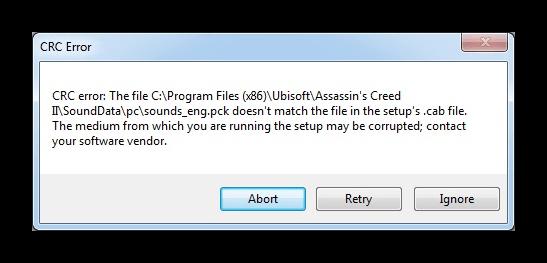Ошибка CRC после скачивания torrent