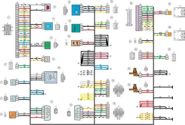 Схемы проводки на Ладу Гранта. Распиновки
