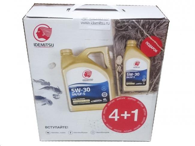 Масло моторное IDEMITSU FULLY -SYNTHETIC SN/GF-5 5W30, 4л+1л АКЦИЯ