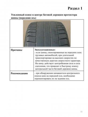 Дефекты шин автомобилей